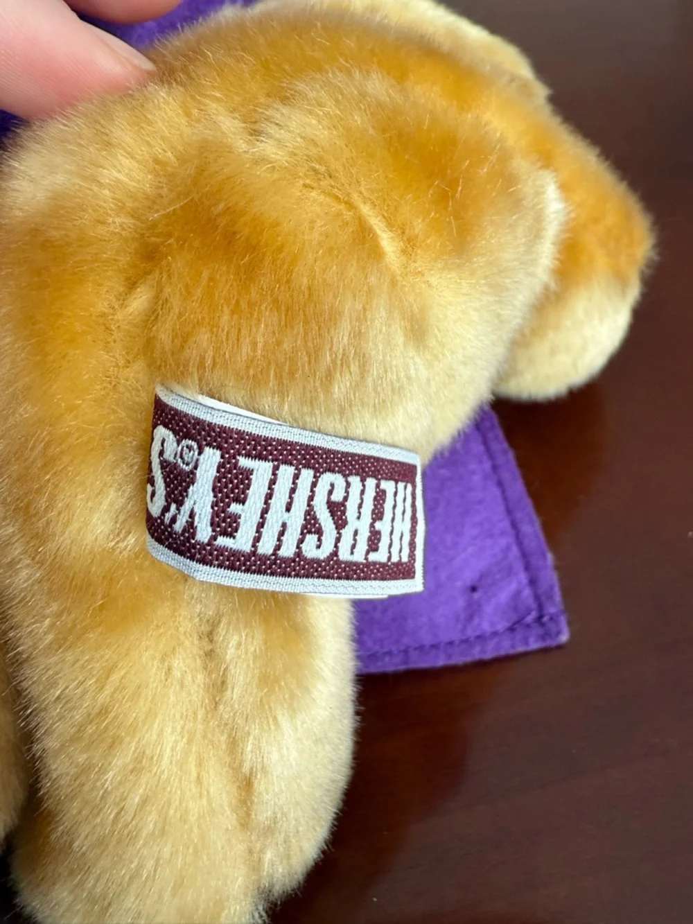 Vintage Hersheys kisses teddy bear plush Purple Heart bib removable rare